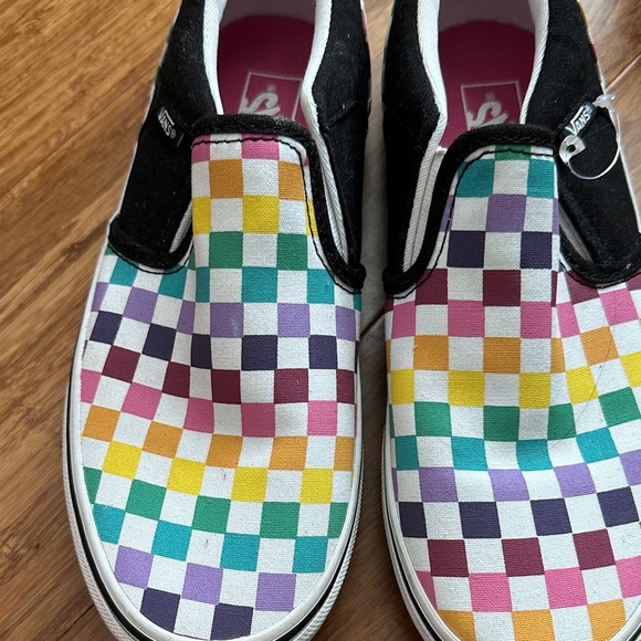Vans Kids Colorful Checkered Slip-On Sneakers - Picture 2 of 5